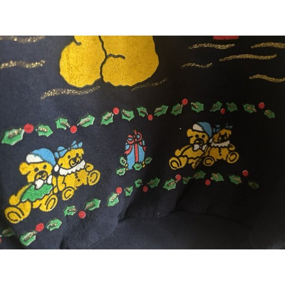 Vintage 1990s "Beary Christmas" Sweatshirt Teddy Bear Crewneck Large Holidays - Picture 5 of 11